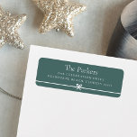 Spruce | Modern Bow Simple Minimal Return Address<br><div class="desc">Sweet and simple return address labels feature a minimalist layout that's perfect for your Christmas holiday greetings or all year long. Customize with your family name and address in clean,  classic serif typeface on a spruce green background. A petite bow along the bottom completes the design.</div>
