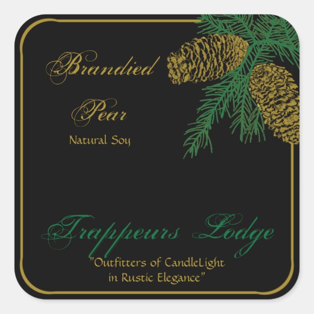 Spruce Pine Cone Candle Label (Front)
