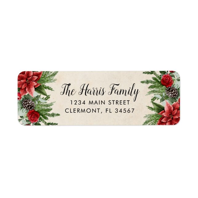 Spruce Pinecone and Poinsettia Parchment Paper (Front)