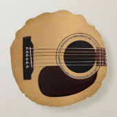 Spruce Top Acoustic Guitar Round Pillow (Back)