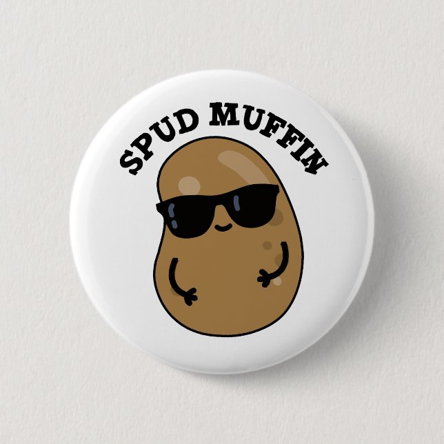 Spud Muffin Cute Potato Pun 2 Inch Round Button (Front)
