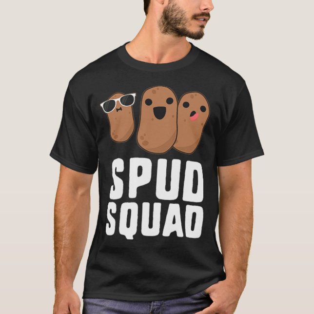 Spud Squad Funny Potato T Friend joke back -  T-Shirt (Front)