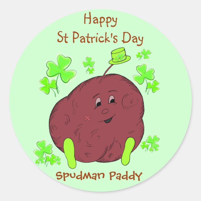 Spudman Paddy St Patrick's Day autocollant (Devant)