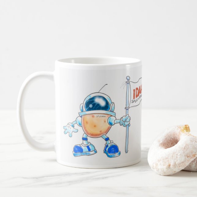 Spudnik Claims the Moon for Idaho! Coffee Mug (With Donut)