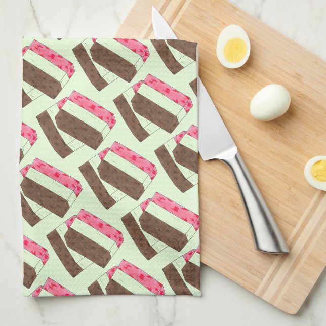 Spumoni Italian Gelato Ice Cream Dessert Spumone Kitchen Towel (Quarter Fold)