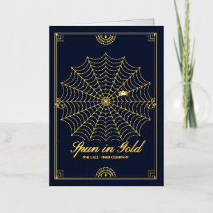 Spun in Gold Foil Spider Web Halloween Card