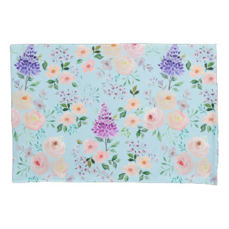 Spun Sugar Watercolor Floral Pillowcase