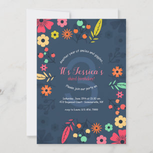 Spunky Flowers Invitation