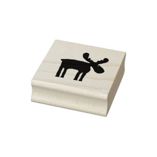 Spunky Moose 2 inch Rubber Stamp
