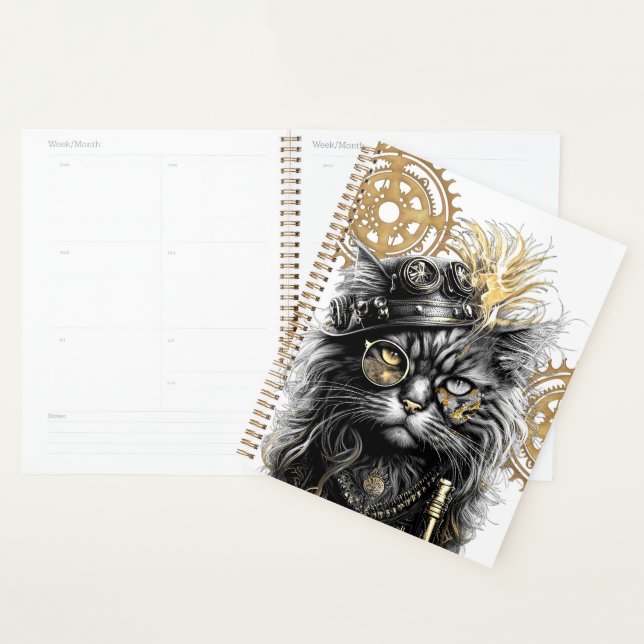 Spunky Paws The Funky Steampunk Cat  Planner (Display)