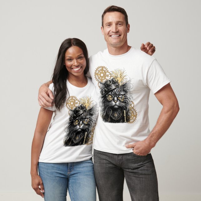 Spunky Paws The Funky Steampunk Cat  T-Shirt (Unisex)