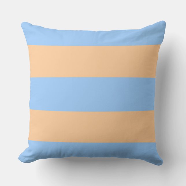 Spunky Periwinkle and Orange Stripes Throw Pillow (Front)