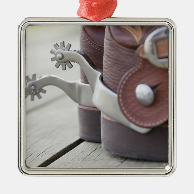 Spurs on cowboy boots metal ornament (Front)