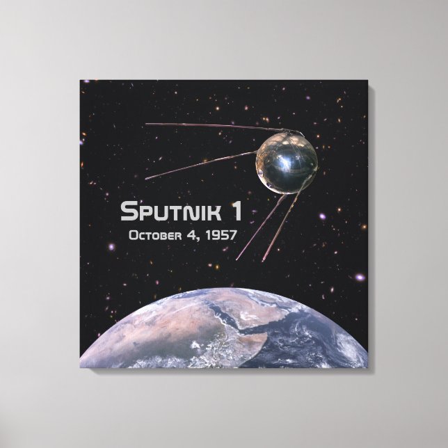 Sputnik 1 Earth Satellite Canvas Print (Front)
