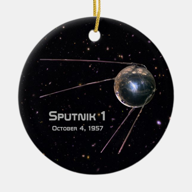 Sputnik 1 Earth Satellite Ceramic Ornament (Front)