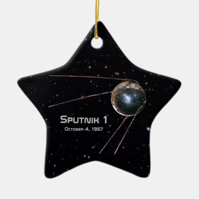 Sputnik 1 Earth Satellite Ceramic Ornament (Front)