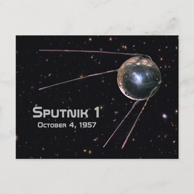 Sputnik 1 Earth Satellite Postcard (Front)