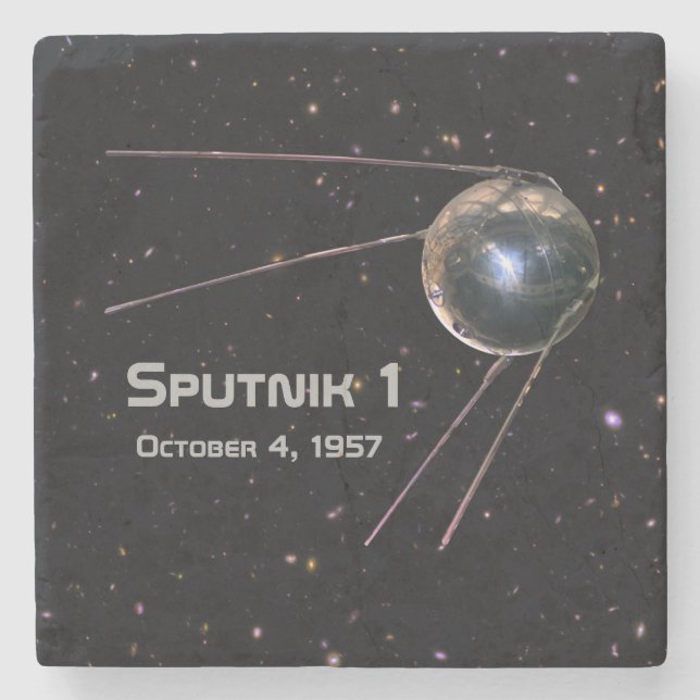 Sputnik 1 Satellite Stone Coaster (Front)