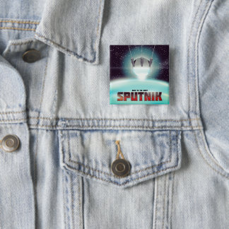 Sputnik "race to the Stars" 2 Inch Square Button