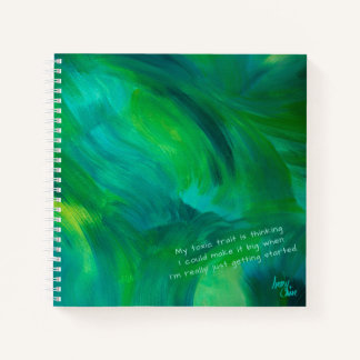 SPWW Green with Envy Green and Teal Square Spiral Notebook
