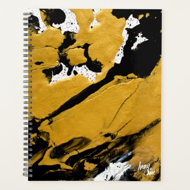 SPWW Ignited Soul Black & Gold Large Monthly Planner (Front)