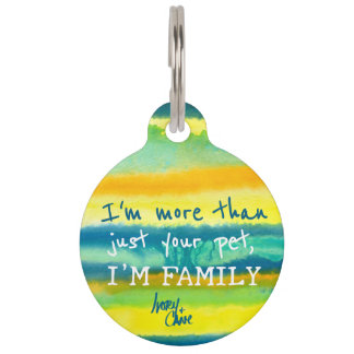 SPWW Tangoed Tiers Teal Green & Orange Round Pet Tag