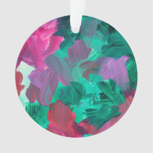 SPWW Touch of Jewel Tones Green and Pink Ornament