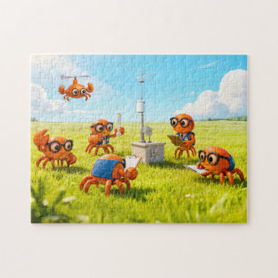 Spy Crabs Learning How Weather Station Works Jigsaw Puzzle