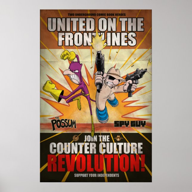 Spy Guy/Possum - affiche contre la révolution cult (Devant)
