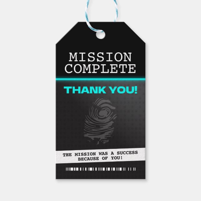 Spy Party Thank You Gift Tags (Front)