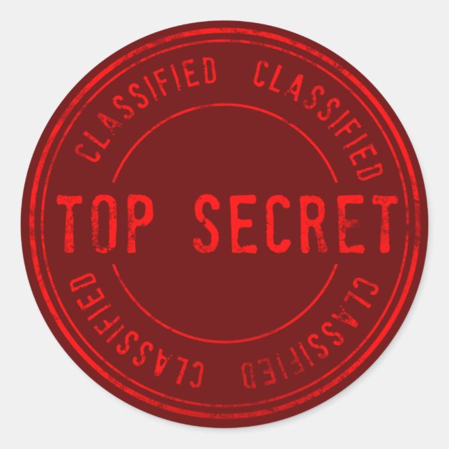 Spy Surprise Birthday Party Top Secret Classified  Classic Round Sticker (Front)