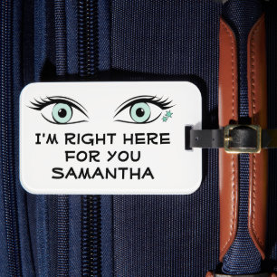Spying Green Eyes and Star Tattoos ID Luggage Tag