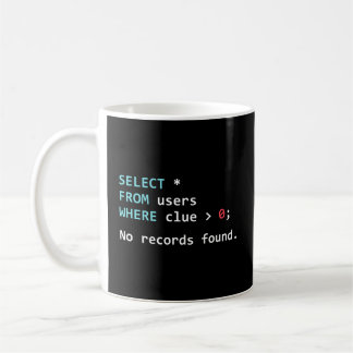 Sql Query Sql Database Admin Programmer Coffee Mug