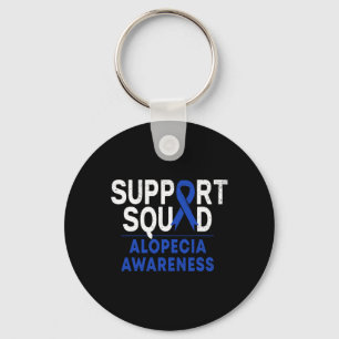 Squad Alopecia Awareness Blue Aa Ribbon Warrior Keychain