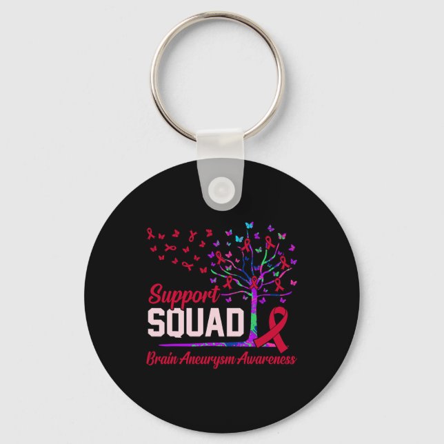 Squad Brain Aneurysm Awareness Month Support Graph Keychain (Front)