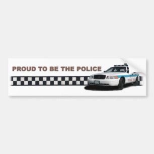 Squad Checkerband "Proud To Be The Police" Bumper Sticker