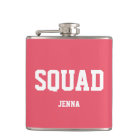 Squad Coral Pink & White Personalized Bridesmaid