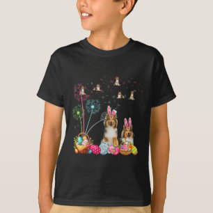 Squad Easter Couple Bunny Shelties Dandelions Hunt T-Shirt