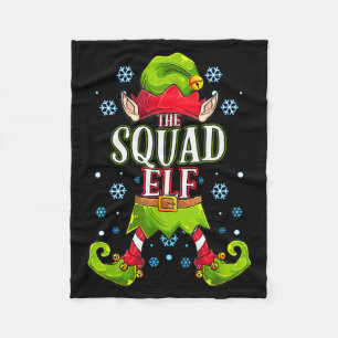 Squad Elf Matching Family Group Christmas Party  Fleece Blanket
