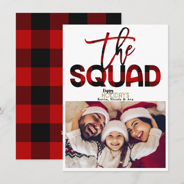 SQUAD Famille Noël Carte photo (Devant / Derrière)