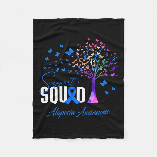 Squad For Alopecia Awareness  Fleece Blanket (Front)