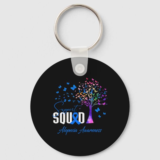 Squad For Alopecia Awareness  Keychain (Front)