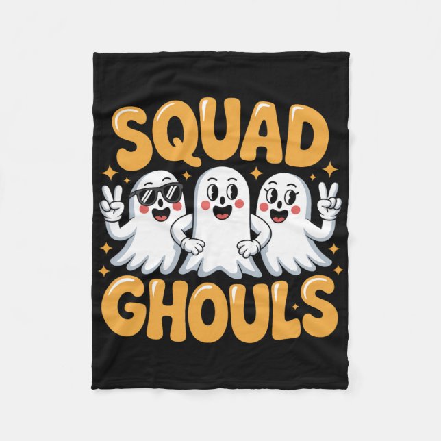 Squad Ghosts Matching Funny Halloween 2  Fleece Blanket (Front)