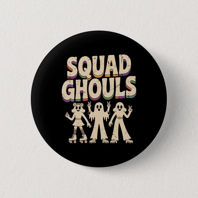 Squad Ghosts Matching Funny Halloween 3  2 Inch Round Button (Front)
