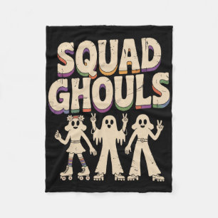 Squad Ghosts Matching Funny Halloween 3 Fleece Blanket