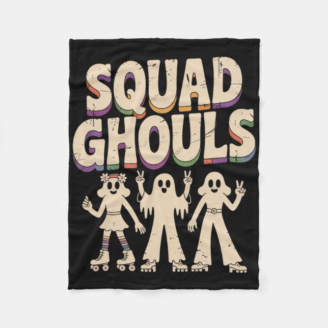 Squad Ghosts Matching Funny Halloween 3  Fleece Blanket (Front)