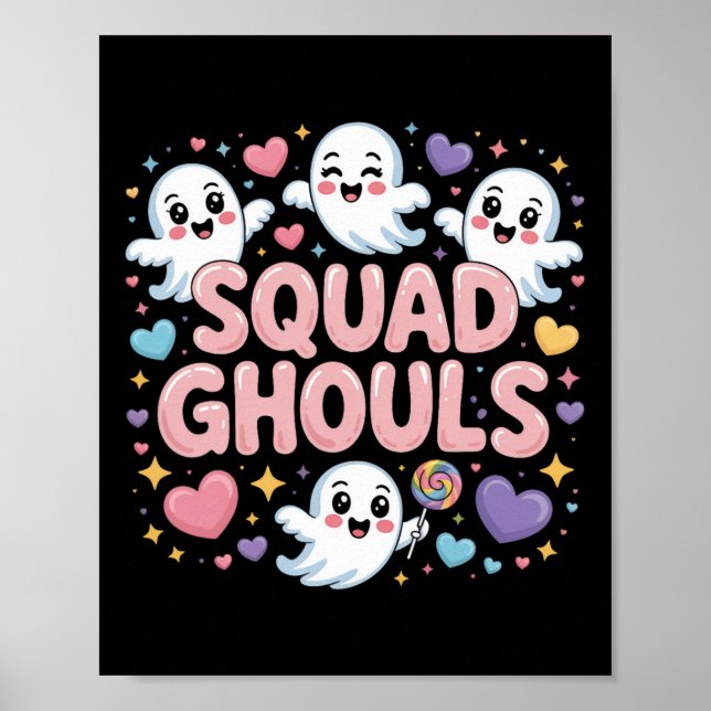 Squad Ghosts Matching Funny Halloween 4  Poster (Front)