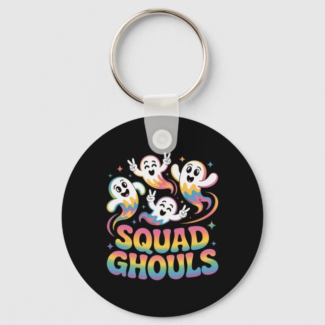 Squad Ghosts Matching Funny Halloween 7  Keychain (Front)