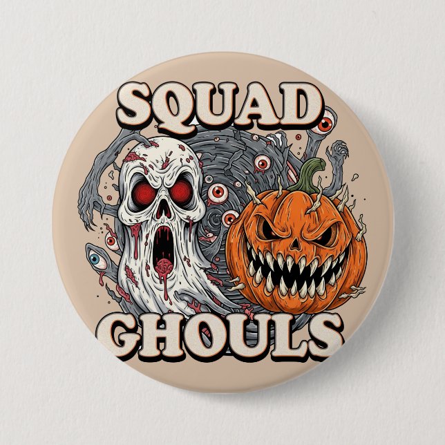 Squad Ghouls - Spooky Halloween  3 Inch Round Button (Front)