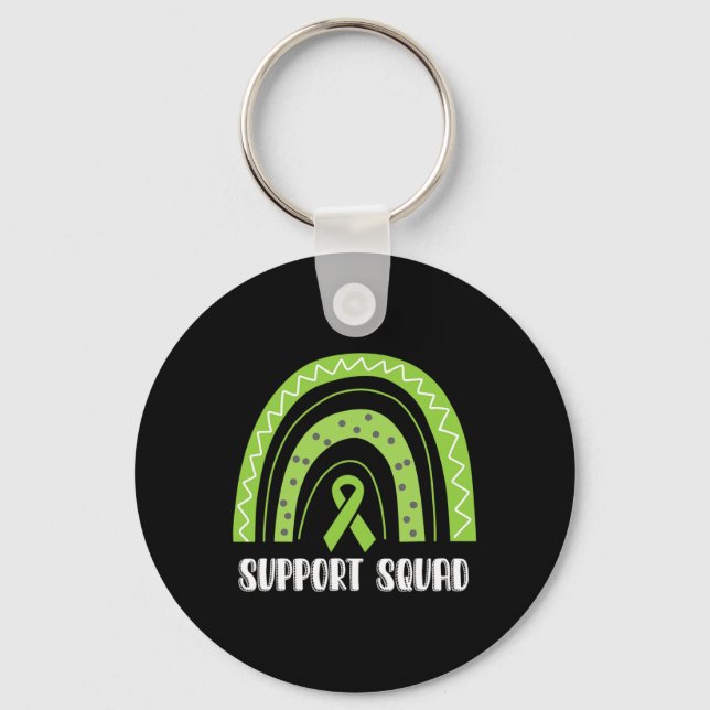 Squad Green Rainbow Kidney Disease Awareness  Keychain (Front)